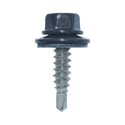 Vis autoperceuse tête hexagonale Colorvis avec rondelle VG 14 dimensions 4.8x20 RAL 5008 - boîte de 100