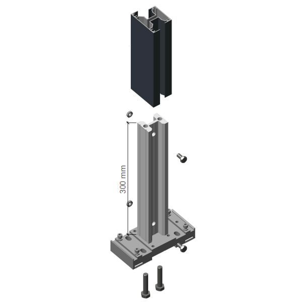 Renfort intérieur pour poteau de clôture Stronger fixé sur platine - Longueur 300,0 MM