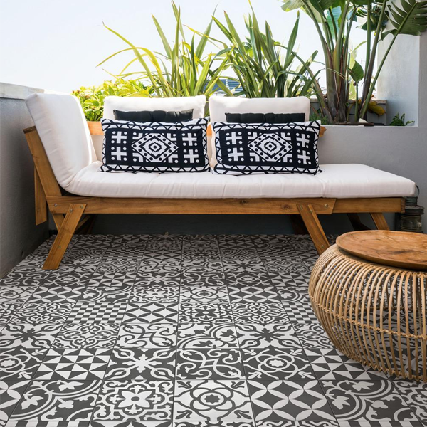 Carrelage intérieur sol et mur effet ciment Contrasti Decoro Mix - Antracite - 20 CM x 20 CM - ép.10 MM