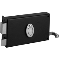 Serrure en applique horizontale à tirage Abus - 4 gorges - sens gauche - noire - 2 clés - 140 x 80 mm