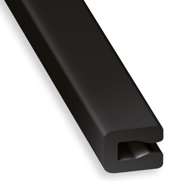 Profil U pour entourage tôle en PVC noir - 7 x 4 x 2 mm - longueur 1 mètre CQFD 2002-68308