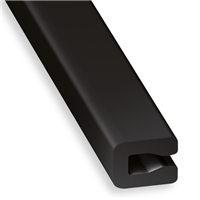 Profil U pour entourage tôle en PVC noir - 7 x 4 x 2 mm - longueur 1 mètre