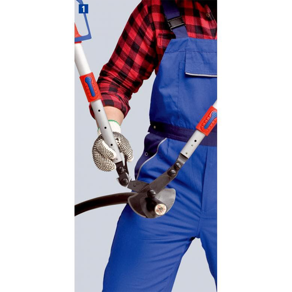 Coupe-câbles à cliquet avec bras télescopiques - Knipex - capacité Ø 38 mm