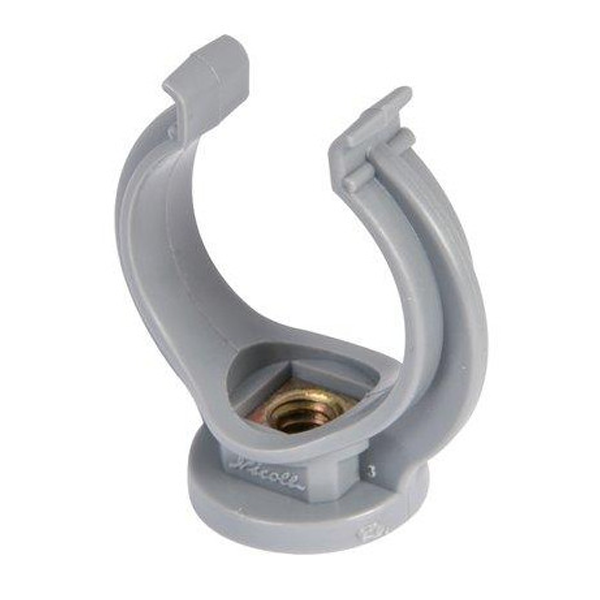 Collier lyre Nicoll 5CA50GT avec attache de sécurité pour tube de descente de 50 mm - Techtan Gris - lot de 5