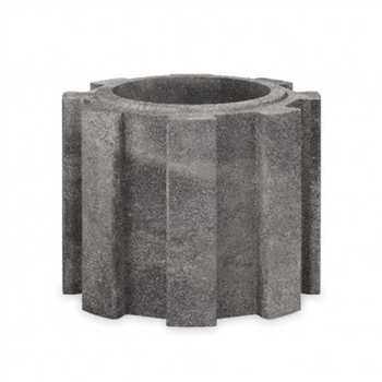 Poteau de clôture multi-angles Toscana en béton décoratif anthracite - Ø 22,0 CM x 17,1 CM