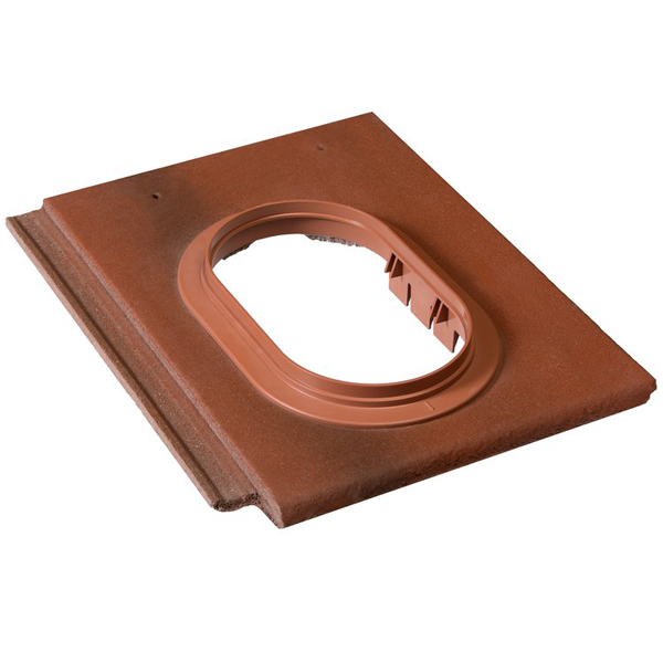 Tuile à douille béton pour système Durovent - Innotech - Rouge vieili - 42 x 33.5 cm