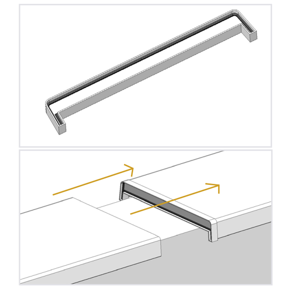 Éclisse de jonction plate Ôdemur pour couvertine en aluminium - PVC gris anthracite - 27,0 CM