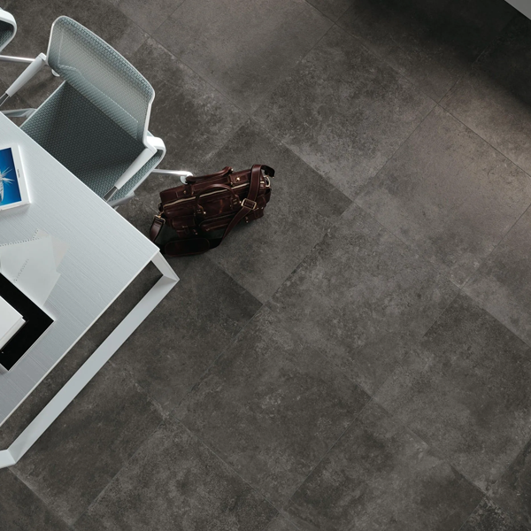 Carrelage intérieur effet béton en grès cérame - Codec - 60,0 CM x 60,0 CM - ép. 8,00 MM - Anthracite