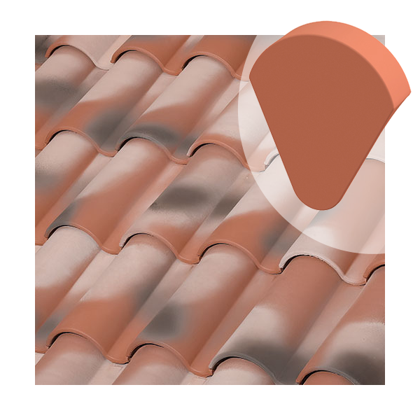 Fronton à bourrelet de rive à rabat Tejas Borja - tuile mécanique et canal - coloris Nature Manoir