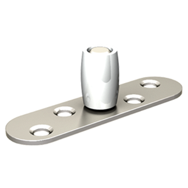 Guide sol pour vantaux rainurés sur platine inox dimensions 25 x 17 mm