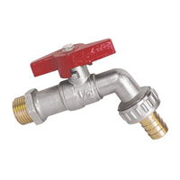 Robinet de puisage à sphère - Manette papillon - Mâle 1/2" - Raccord au nez 3/4