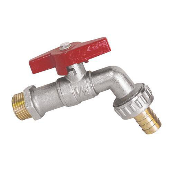 Robinet de puisage à sphère - Manette papillon - Mâle 1/2" - Raccord au nez 3/4