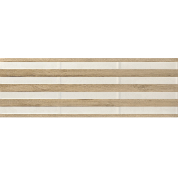 Faïence murale rectifiée effet bois et béton coffré Screen - 30,0 cm x 90,0 cm - ép. 10,30 mm - White mat