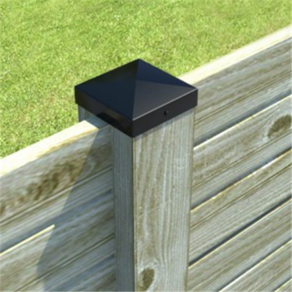 Chapeau en pyramide Simpson CABOCHON90PB pour poteau en bois de section 90 x 90 mm - finition noire