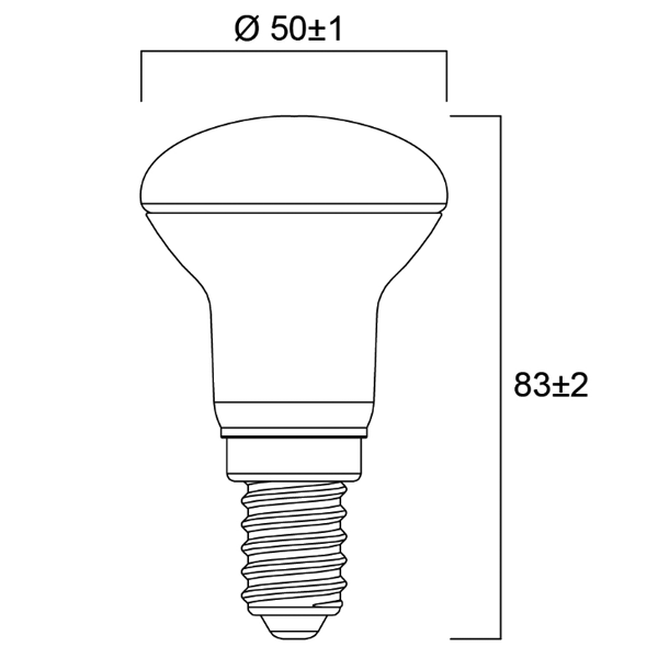 Ampoule LED RefLED R50 - E14  - 4,9W 470 lumens - blanc chaud 3000K