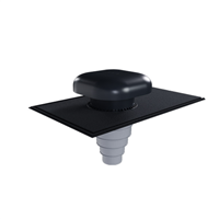 Chapeau de ventilation pour toiture ardoise avec solin moustiquaire et réducteur multi-diamètres - Anthracite