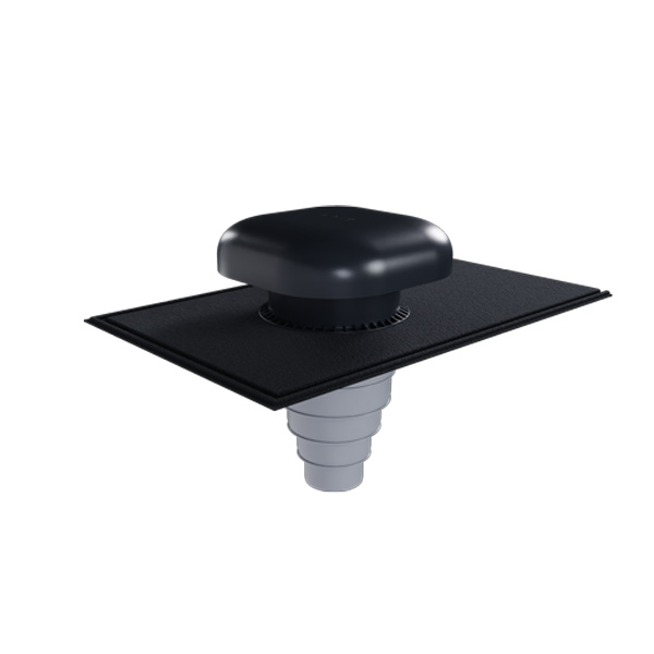 Chapeau de ventilation pour toiture ardoise avec solin moustiquaire et réducteur multi-diamètres - Anthracite