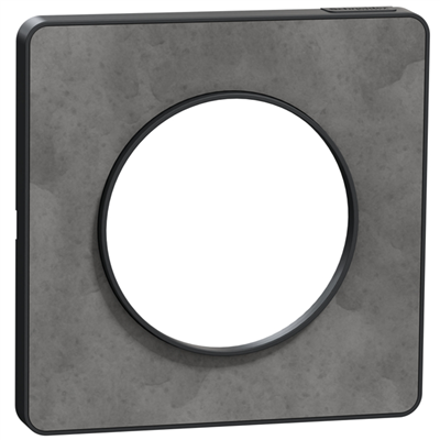 Plaque de finition simple Schneider Odace Touch pour 1 poste encastré - ardoise liseré anthracite