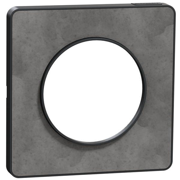 Plaque de finition simple Schneider Odace Touch pour 1 poste encastré - ardoise liseré anthracite