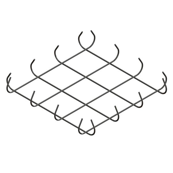 Armature semelle SIC isolée sous poteau - 4 fils de 8 mm - côtés 75,0 cm x 75,00 cm