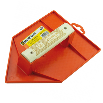 Taloche pointue Pro ABS avec poignée en bois - 18 x 27 cm - Mob Mondelin - orange