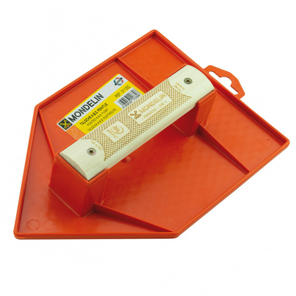 Taloche pointue Pro ABS avec poignée en bois - 18 x 27 cm - Mob Mondelin - orange