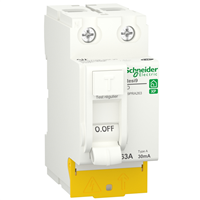 Interrupteur différentiel Schneider Resi9 - type A - peignable - alim bas - 2P - 63 A - 30 mA