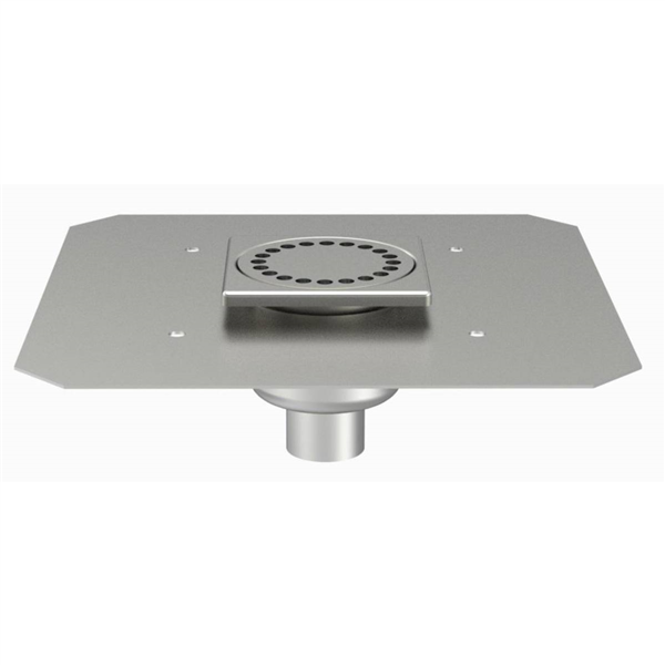 SIPHON 100X100 SORTIE VERT 40 MM PLATINE 10401D