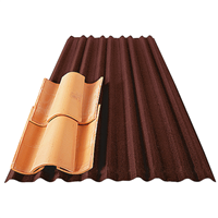 Plaque de sous-toiture pour tuiles canal - Flexoutuile profil T235 - Rouge - 2 M x 1,05 M