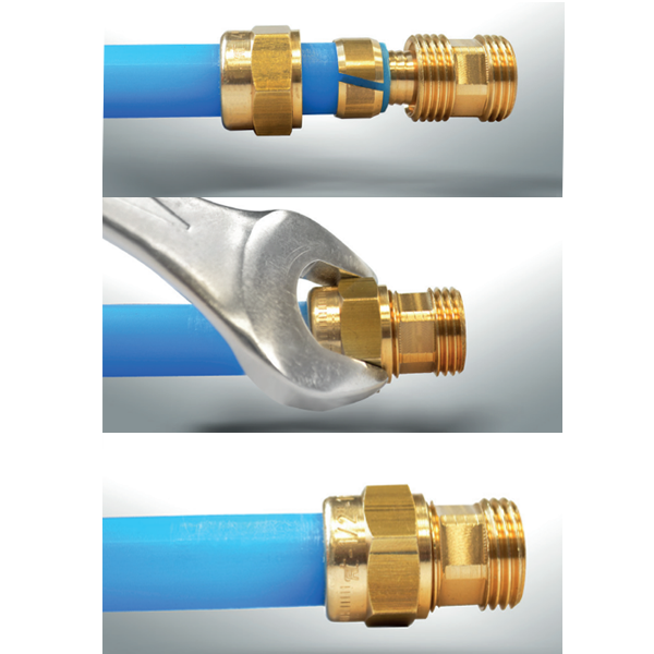 Raccord femelle à écrou tournant tube PER à compression - Diamètre 16 mm - F 20 x 27 - Laiton