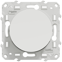 Interrupteur permutateur Schneider Odace à encastrer - avec support de fixation à visser - blanc - 10 A - 250 V