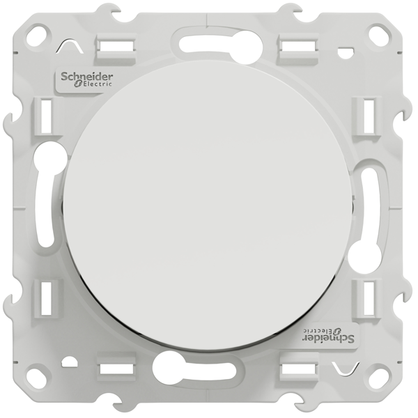 Interrupteur permutateur Schneider Odace à encastrer - avec support de fixation à visser - blanc - 10 A - 250 V