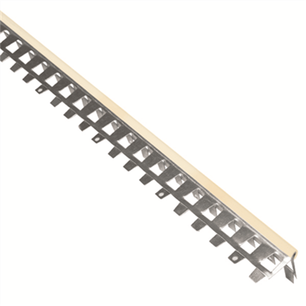 Profilé d'angle perforé acier avec jonc PVC ORNÉA - Naturel - L.3 M