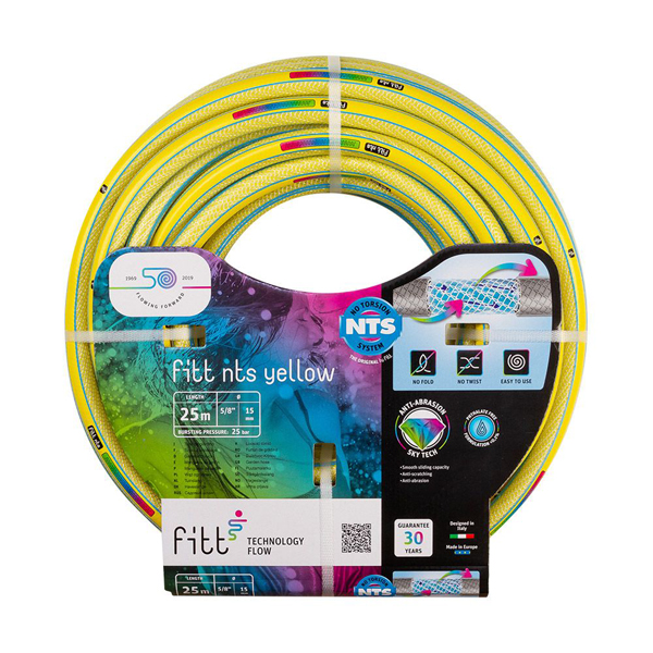 Tuyau d'arrosage NTS Yellow - Fitt - Diamètre 15 mm - Longueur 50 mètres - Jaune