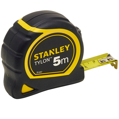 Mesure mètre à ruban Stanley Tylon bi-matière 5 mètres x 19 mm classe 2