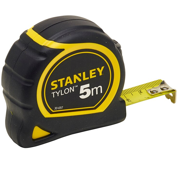 Mesure mètre à ruban Stanley Tylon bi-matière 5 mètres x 19 mm classe 2