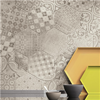 Carrelage intérieur grès cérame émaillé effet ciment Rewind Decoro Cementine - 21,0 cm x 18,0 cm - ép. 9,50 mm