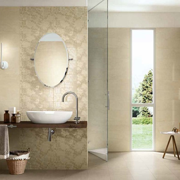 Faïence murale pour salle de bain et cuisine imitation résine - Resina - 40,0 cm x 120,0 cm - ep.6,00 mm - Avorio