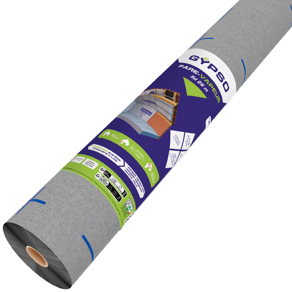 Pare vapeur Sd 26 m Gypso pour murs ossature bois et rampants de toiture - Rouleau de 1,50 x 50 m