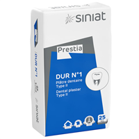 Plâtre dentaire Type II à prise et durcissement très rapide - Siniat Prestia DUR N°1 - Sac de 25 kg