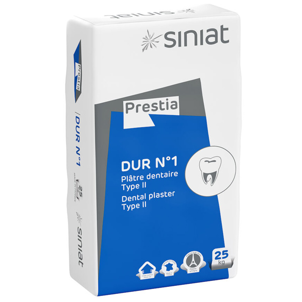 Plâtre dentaire Type II à prise et durcissement très rapide - Siniat Prestia DUR N°1 - Sac de 25 kg