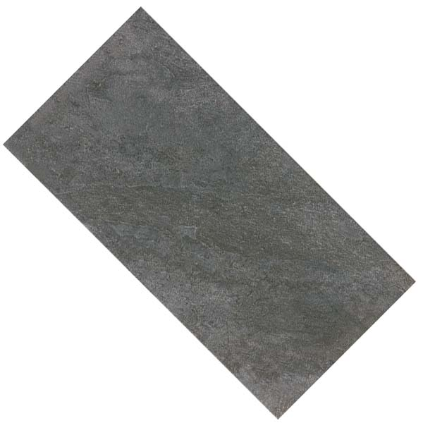 Carrelage extérieur en grès cérame émaillé effet pierre Fiordi - 60,4 CM x 30 CM - ép. 8,2 MM - Fumo