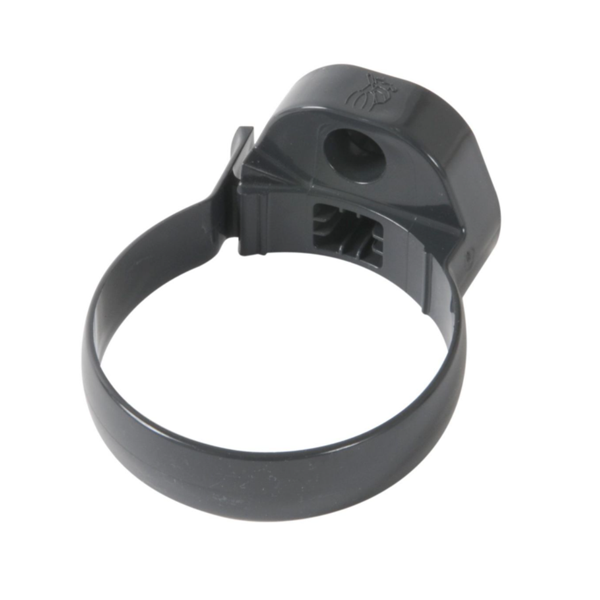 Collier à bride Nicoll pour tube de descente cylindrique - À clipser - Diamètre 100 mm - PVC - Gris anthracite