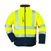 Veste haute visibilité softshell Station Coverguard manches amovibles - Jaune et marine - Taille 3XL