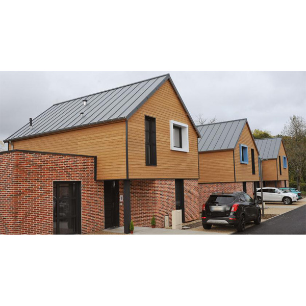 Bardage bois peint en Sapin du Nord de classe 3.1 - Protect Silverwood - Profil Line - 20,00 MM x 125,00 MM - Long. 4,15 M - Coloris Safran