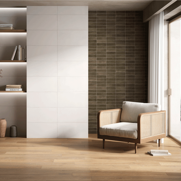 Carrelage en grès cérame imitation parquet - Umbra - 15 x 90 cm - ép. 8,8 mm - Honey