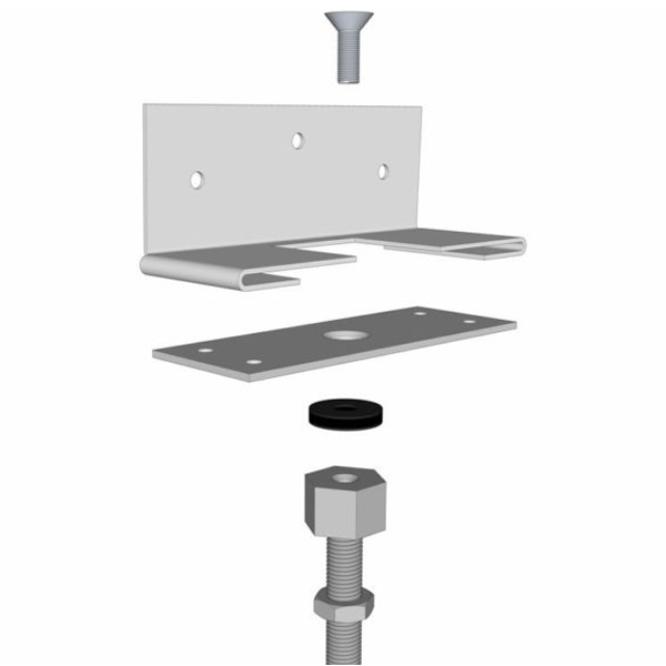 Connecteur Wood Pro pour structure horizontale bois sur vis de fondation Weasyfix - 160 x 60 x 3 mm