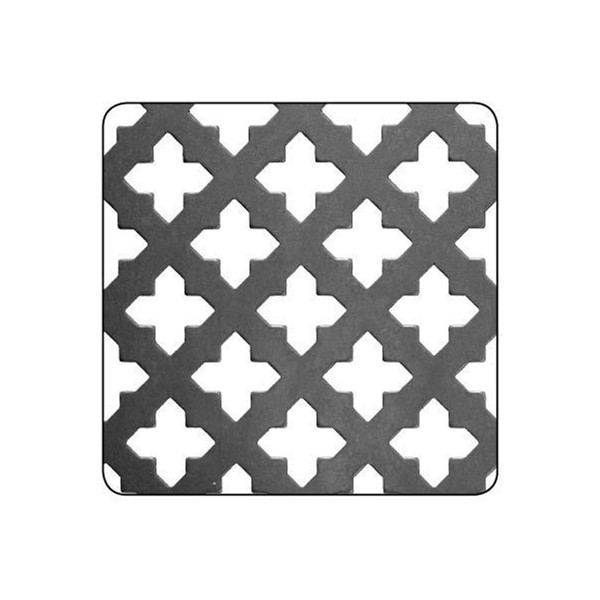 Plaque en acier brut perforée croix - 500 x 250 mm - épaisseur 1 mm