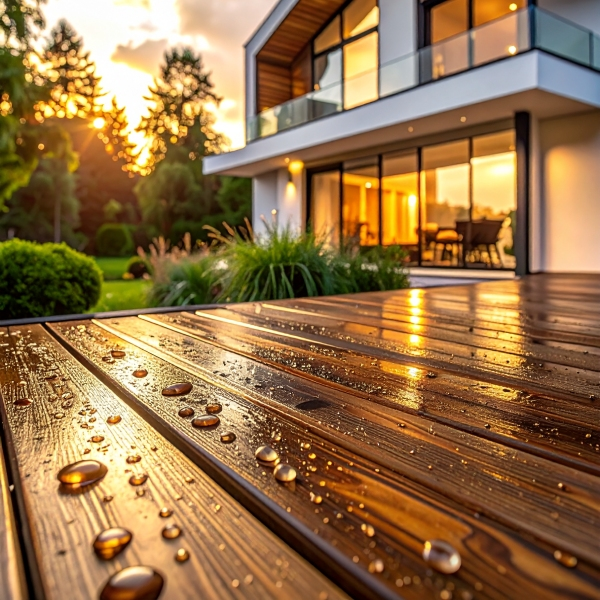 Lame de terrasse en bois hydrofugé - Orkka - Pin traité Classe 4 - 147 x 27 mm - Longueur 3,90 m