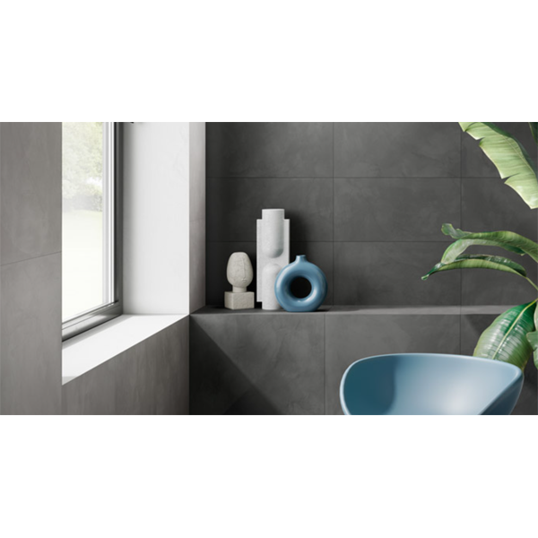 Carrelage intérieur effet béton en grès cérame émaillé - Touch - 71,0 CM x 71,0 CM - ép. 9,50 MM - Nero